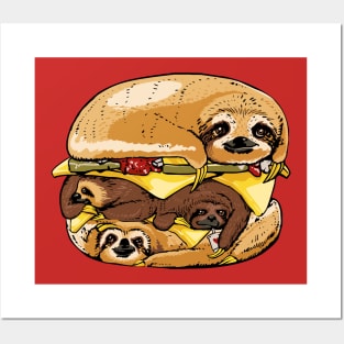 SLOTHS BURGER Posters and Art